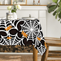 Miniatyrbilde 4 av 6: Halloween-duk 60x84 tommer rektangulær, Spier Web Pattern Cobweb Scary Theme Vaskbar Duk for Fest Piknik innendørs ecor Svart 60×8 Svart