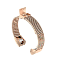 Miniatyrbillede 4 af 5: For Fitbit Alta / Alta Hr / Ace Watch Button Mesh Metal Replacement Strap Watchband SLZ Rose Gold