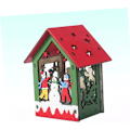 Miniatyrbild 5 av 5: Julgransprydnader Miniatyr Julby Lyser Upp Träjulhus