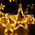 Miniatyrbillede 2 af 5: Fjernbetjente stjernelyskæder - 138 LED julegardinlys - 8 tilstande