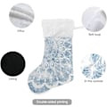 Miniatyrbillede 2 af 7: Jule-Strømpe, Personlige Jule-Strømper 2-pak Mysterious Blue Mandala Art 45,7 cm Jule-Strømper Hængende Ornament Pejs til Træ