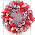 Miniatyrbillede 4 af 5: Deco Mesh 10 tommer x 10 meter Hver rulle, Sæt med 2 Rød Metallic Foil Poly Mesh