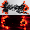 Miniatyrbilde 3 av 9: 25Ft C7 Keramiske oransje Halloween-lys utendørs innendørs, flott som oransje lys for hjemmefest hagegårdsgjerde, med 27 stk keramiske oransje lys