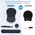Miniatyrbillede 5 af 6: Ergonomisk musemåtte med håndledsstøtte, musemåtte med håndledsstøtte, tastaturhåndledsstøtte skridsikker PU-base massagedesign og memory foam sæt relief sort