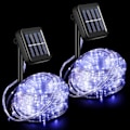 Miniatyrbillede 1 af 7: 2 stk. Hver 100ft 300 LED Solcelle Reb Lyskæder Udendørs Vandtæt Camping, 8 Tilstande Streng Lys Klar PVC Rør Belysning til Fest Have Gård Bryllup