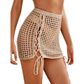 Miniatyrbilde 1 av 5: Kvinners Heklet Cover Up Skjørt Duskknit Mini Strand Cover Up