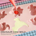 Miniatyrbillede 5 af 5: Dinosaur kageform (6 hulrum) - Silikoneform til kager, buddinger og chokolader