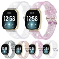 Miniatyrbilde 4 av 4: For Fitbit Versa 3 Glitter Powder Silikon Watch Band TDN Black