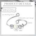 Miniatyrbillede 4 af 5: 925 Sterling Sølv Angst Ring - Perler Drejer Fidget Spinner Ringe