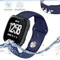 Miniatyrbild 3 av 5: För Fitbit Versa 2 / Fitbit Versa Lite enfärgat silikonarmband TRS Navy