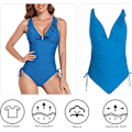 Miniatyrbild 4 av 4: Volang V-ringad Monokini Push-Up Baddräkt för kvinnor