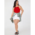 Miniatyrbillede 4 af 5: Plus Size Halterneck-top med tætsiddende cami til kvinder