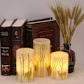 Miniatyrbillede 4 af 5: Flimrende flammefri lys Batteridrevet med 6 timers timer, Real Wax LED