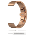 Miniatyrbillede 2 af 2: For Garmin Forerunner 245 Rustfrit stål urrem & sommerfuglespænde FEM Rose Gold