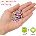 Miniatyrbild 5 av 5: Vit färg 3 mm fröpärlor (3600 st/100 gram) - Glas Craft Beads