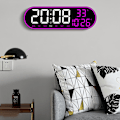 Miniatyrbild 5 av 8: LED Digital Väggklocka med Timer Datum Vecka Temperatur Visning för Studenter, Kontor, Resor Användning Lätt Se H H