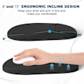 Miniatyrbillede 3 af 6: Ergonomisk musepude og håndledsstøtte til tastatur med massagedesign, pladsbesparende musepude håndledsstøtte, memory foam håndledsstøtte med skridsikker PU