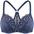 Miniatyrbild 1 av 4: Kvinnors Racerback Front Closure Full Coverage Ovadderad Plus Size Bygel BH