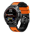 Miniatyrbillede 1 af 4: Til Garmin Fenix 7 22mm Plain Weave To-farvet Quick Release Silikonurrem QPL Orange Black