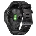 Miniatyrbillede 4 af 4: Til Garmin Fenix 7 / 6 / 5 Krokodille Tekstur Silikone Læder Rem EHX Black