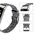 Miniatyrbillede 3 af 5: For Fitbit Charge 5 Nylon Canvas Watch Band JRT Black Grey