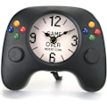 Miniatyrbillede 1 af 7: Gamepad-formet vægur, kaminur til gamere, metal, sort, 7,4 x 6,0 tommer, stille fejesekundbevægelse, unik videospilindretning sort