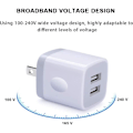 Miniatyrbilde 2 av 5: USB-adapter for vegglader, 5-pak 2,1Amp Fast Dual Port Wall