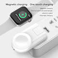 Miniatyrbillede 2 af 7: Justerbar iWatch-oplader kompatibel med Apple Watch-oplader til rejser, kontor, hjem, bil, roterende USB A-stik Hvid  Hvid  Hvid  Hvid
