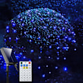 Miniatyrbillede 1 af 7: Solcelle Net Lights Udendørs Mesh Lights Blå, 192 LED Net Lights Jul, Vandtæt 19 Tilstande Solcelledrevne Træ Wrap Lights til Hegn, Have,