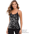 Miniatyrbilde 3 av 5: Kvinners Sequin Topper Glitter Fest Strappy Tank Top Sparkle Cami