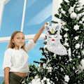 Miniatyrbild 3 av 5: LED-ljus Sparkly Paljetter Julstrumpa - Unicorn Xmas Tree Socks