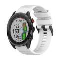 Miniatyrbillede 1 af 5: For Garmin Approach S62 22mm Horisontal Tekstur Silikone Rem Med Fjernelsesværktøj WEW White