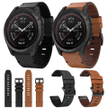 Miniatyrbillede 4 af 5: For Garmin Tactix 7 Pro 26mm Læder Stål Spænde Urrem IZU Brown