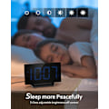 Miniatyrbild 3 av 7: Digital väckarklocka för sovrum, digital klocka med modern kurva, tydliga blå LED-siffror, 5 nivåer ljusstyrka + av, 2 volymer, 3 blå