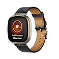 Miniatyrbild 1 av 5: För Fitbit Versa 4 / Sense 2 Universal Äkta Läder Klockarmband NZQ Black
