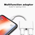Miniatyrbild 4 av 5: 3 i 1 hörlursadapter för iPhone - Lightning till 3,5 mm adapter