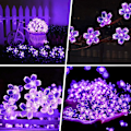 Miniatyrbillede 4 af 7: Fairy Flower String Lights Lilla Dekorative Lys 33 Fod 100LED Stjerneformet Kirsebærblomst Belysning, Blomsterlampe til Jul Halloween Bryllup
