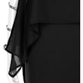 Miniatyrbild 5 av 5: Plus Size Chiffon Knälång Klänning för Kvinnor Casual Fladdermusärm Mode