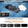 Miniatyrbillede 6 af 9: LED Digitalt Vækkeur til Soveværelse Dobbelt med Snooze til Tunge Sovere Voksne Børn med USB-port til Opladning 10~100dB Justerbar Lydstyrke Hvid