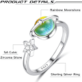 Miniatyrbild 2 av 5: 925 Sterling Silver Mood Ring - Justerbar temperaturkontroll Färgbyte Mood Ring