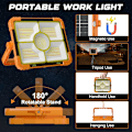 Miniatyrbillede 2 af 5: 100W Bærbar Arbejdslampe - 10.000LM 466-LED Projektør | 5 Tilstande USB/Solar til Nødsituationer, Reparationer