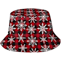 Miniatyrbillede 1 af 5: Jule Snefnug Mønster Spand Hat Mode Unisex Print Jul Spand