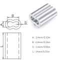 Miniatyrbillede 2 af 5: 100 stk. Aluminium Crimp-Loop-Sleeve-Clips - Wire Rope Sleeves