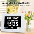 Miniatyrbild 2 av 9: Digital klocka demens för seniorer, för sovrum med datum och veckodag, stor display kalenderklocka äldre, Baery Backup, SD-kortvideo,