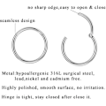 Miniatyrbillede 2 af 5: Næsering Septum Clicker, Helix Øreringe Hoop, Stål