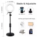 Pikkukuva 2 / 3: PULUZ Pyöreäpohjainen pöytäteline + 4,7 tuuman 12 cm 3 tilan USB himmennettävä LED-rengasvalovloggausvalaisin, säädettävä