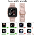 Miniatyrbillede 2 af 5: Flettede elastiske remme til Fitbit Versa 2 - Blød justerbar sportsrem