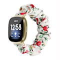 Miniatyrbild 1 av 5: Universell hårslinga i tyg för Fitbit Versa 4 / Sense 2 Red Floral