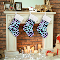 Miniatyrbild 5 av 7: Julklapp, Personliga Julklappsstrumpor 2-pack Regnbåge Leopard Holografisk 45,7 cm Julstrumpor Hängande Ornament Eldstad för B