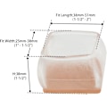 Miniatyrbild 2 av 7: 24 st transparenta möbelbenskydd med filt dynor, rektangulära stolsbensöverdrag för trägolv, förhindra repor, passar 38 till 51 mm x 25 till